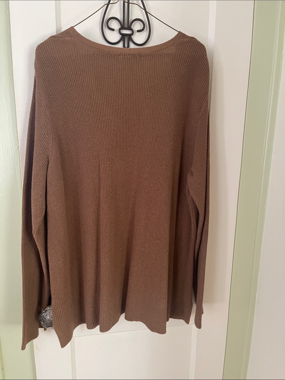 V-Neck Long Sleeve Women's Fall Sweater J Jill - Brown - Picture 3 of 6